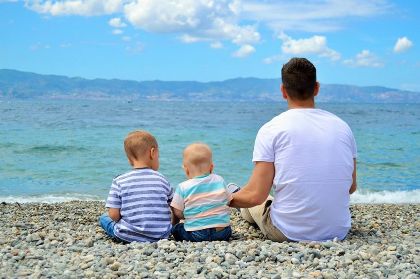 Family bonding at the beach